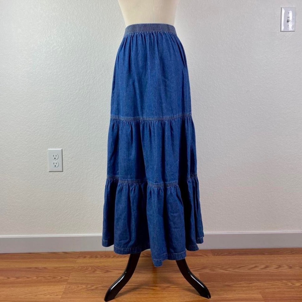 90s Tiered Denim Skirt